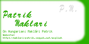 patrik maklari business card