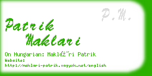 patrik maklari business card